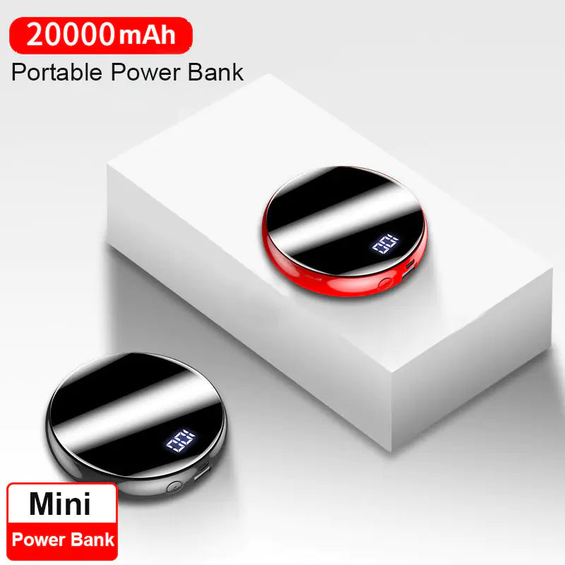 20000mAh Mirror Display Mini Power Bank for Phones