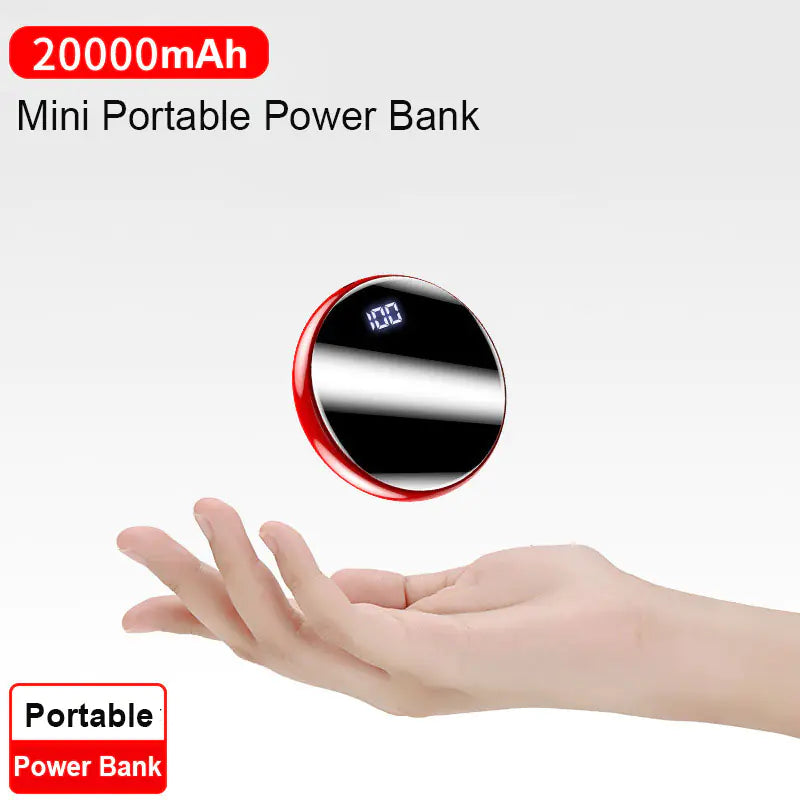 20000mAh Mirror Display Mini Power Bank for Phones