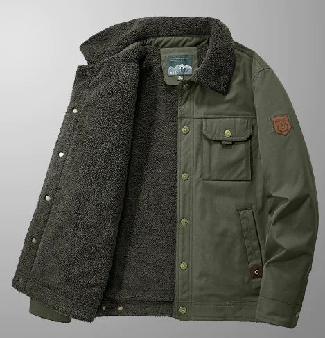 Men's Thick Wool Liner Winter Coat - Casual Outerwear