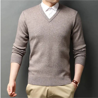 Thick Woolen Sweater for Men's Business Casual Wear