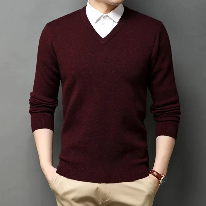 Thick Woolen Sweater for Men's Business Casual Wear