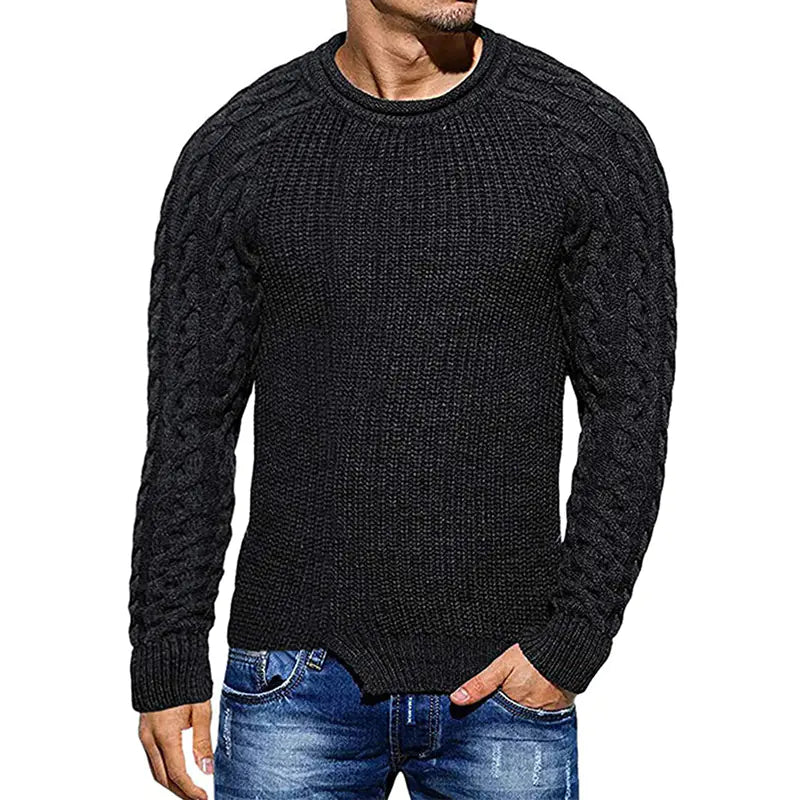 Men's Plus Size Color Block Knit Sweater (Autumn/Winter)