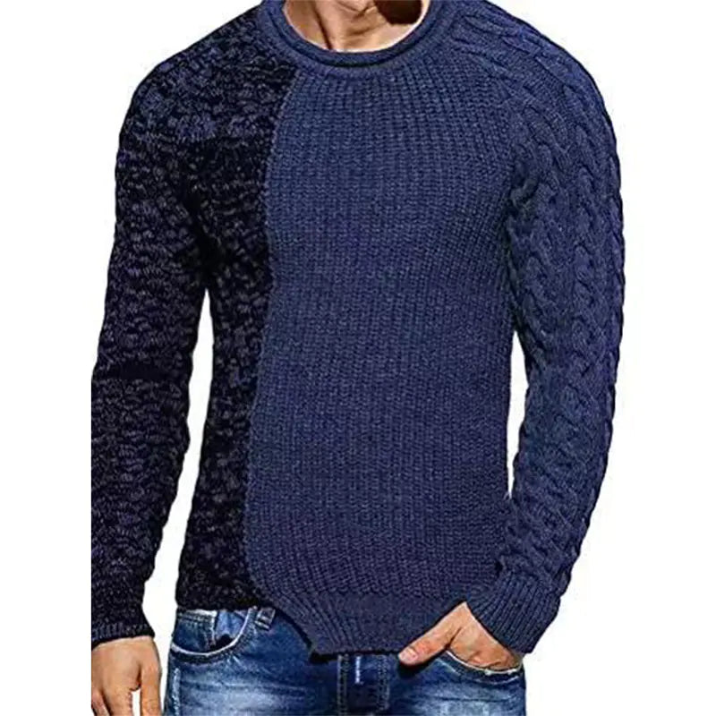 Men's Plus Size Color Block Knit Sweater (Autumn/Winter)