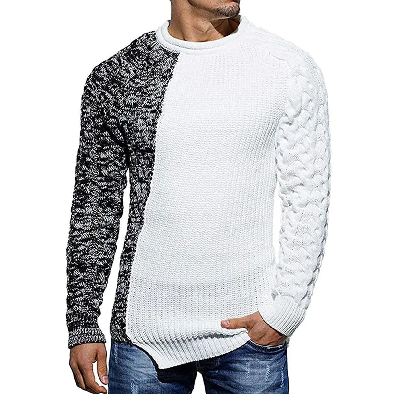 Men's Plus Size Color Block Knit Sweater (Autumn/Winter)