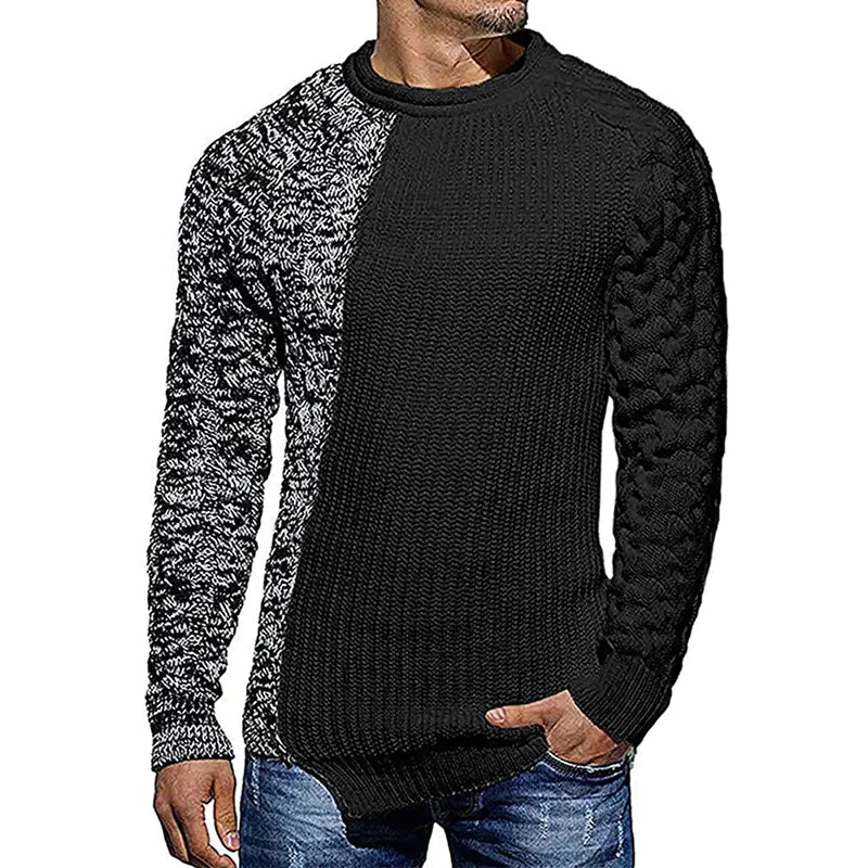 Men's Plus Size Color Block Knit Sweater (Autumn/Winter)
