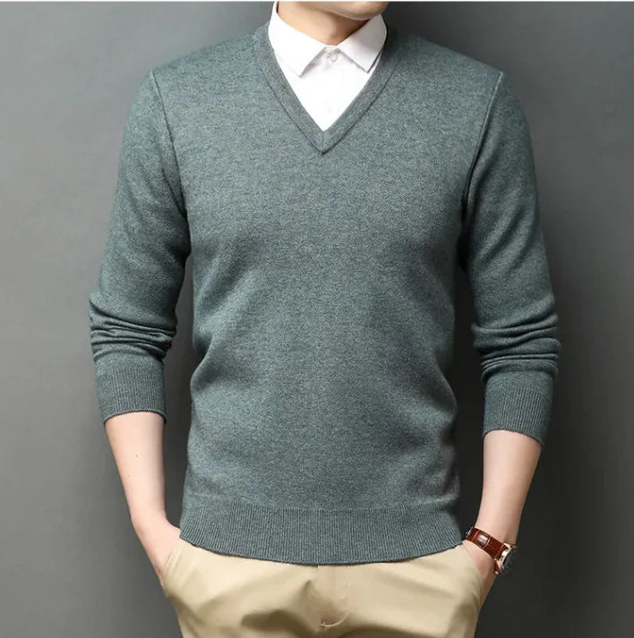 Thick Woolen Sweater for Men's Business Casual Wear