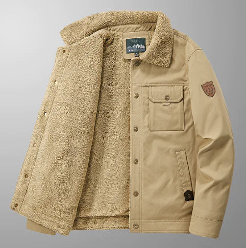 Men's Thick Wool Liner Winter Coat - Casual Outerwear
