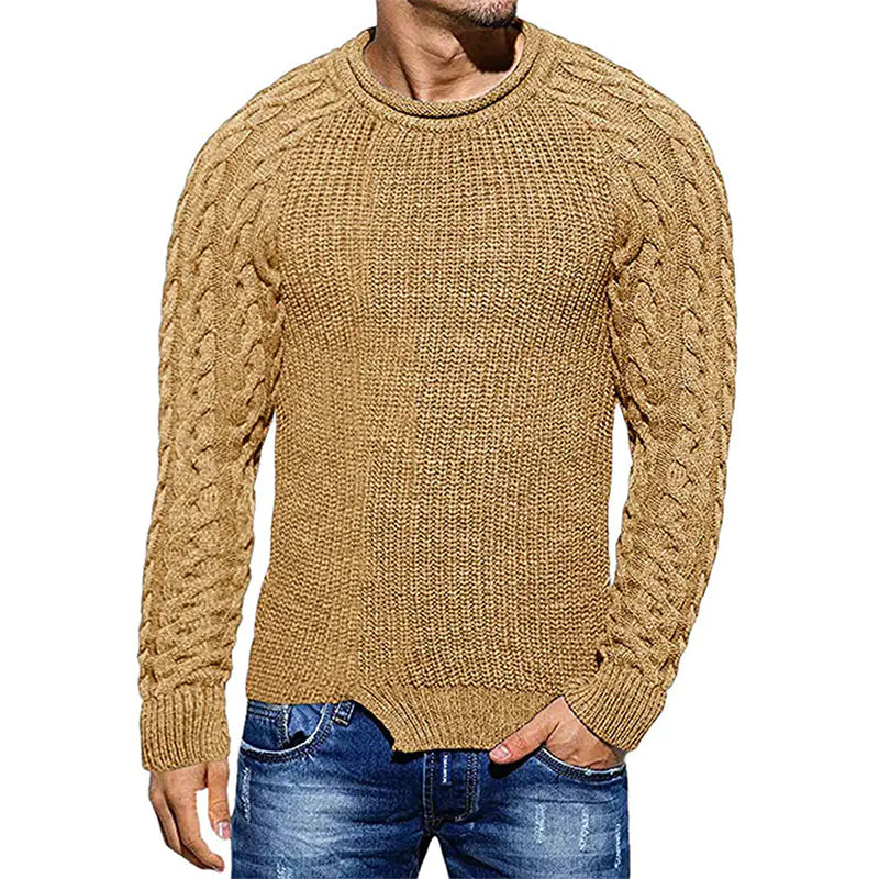 Men's Plus Size Color Block Knit Sweater (Autumn/Winter)