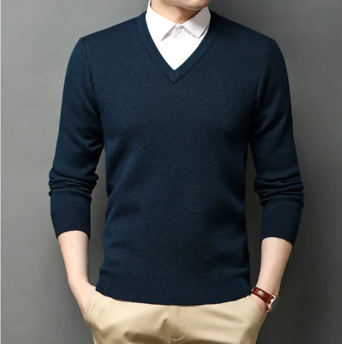 Thick Woolen Sweater for Men's Business Casual Wear