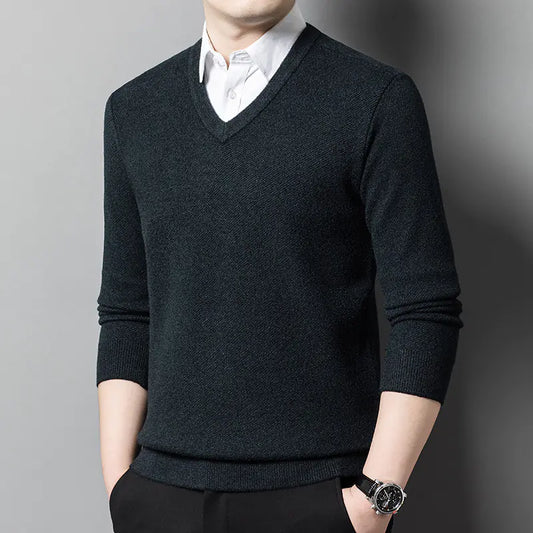 Thick Woolen Sweater for Men's Business Casual Wear