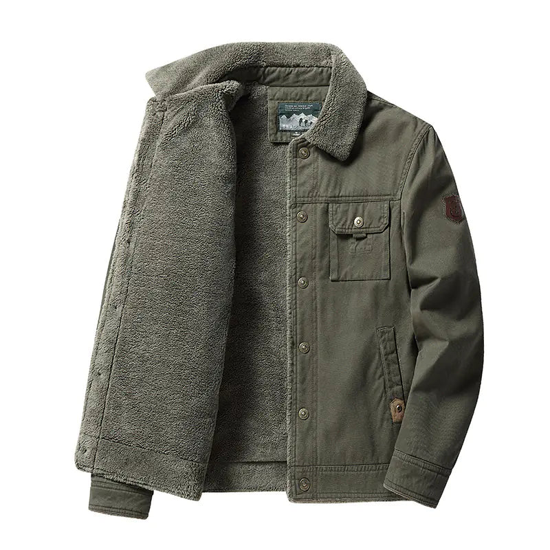Men's Thick Wool Liner Winter Coat - Casual Outerwear